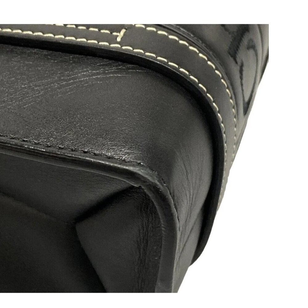 Auth Chloe Woody Small Tote Bag Black Smooth Calfskin - Picture 2 of 10